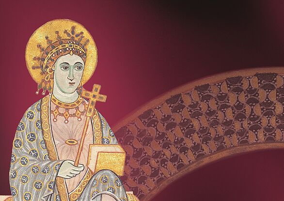Mittelalterliche Abbildung einer sitzenden Frau